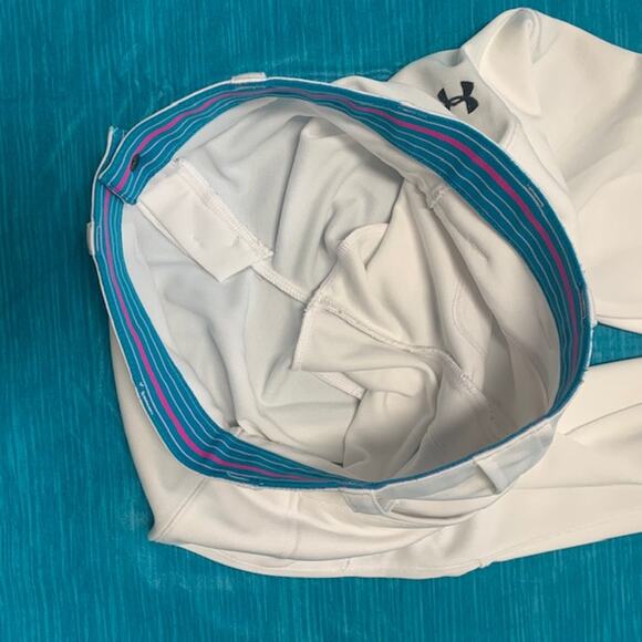 UNDER ARMOUR Fitted Women Crop Baseball Softball White Pants | S - Picture 3 of 4